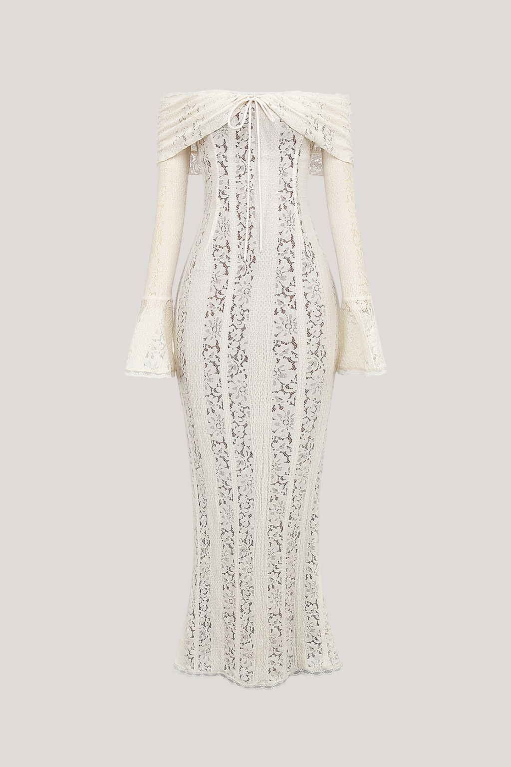 Lema | OFF-SHOULDER LACE MAXI DRESS