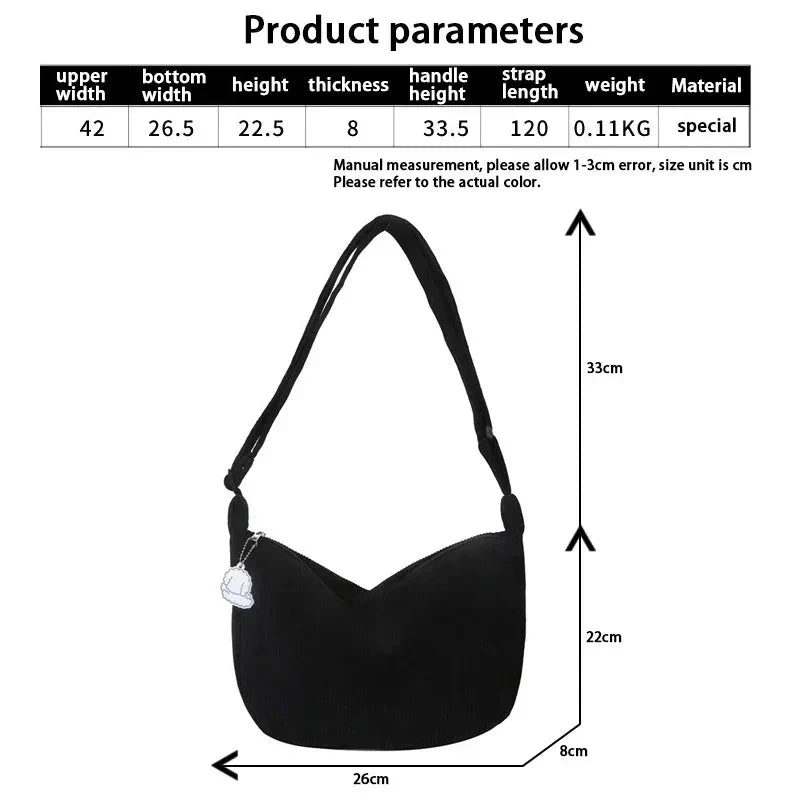 GRAINNE CORDOROY SHOULDER BAG