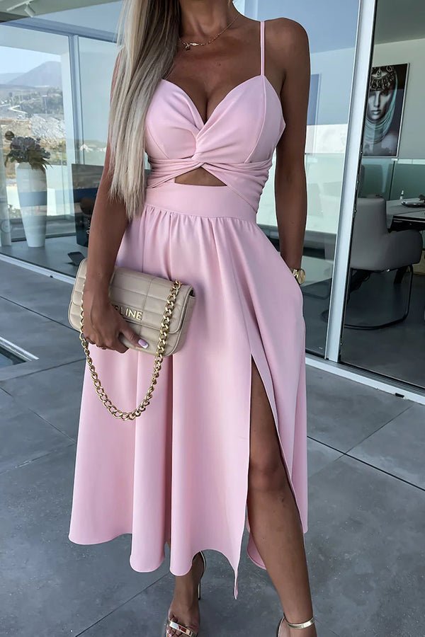 AUBREY | ELEGANT MIDI DRESS WITH SLIT