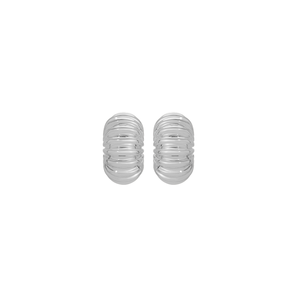 Silver Hollow Hoop Earrings