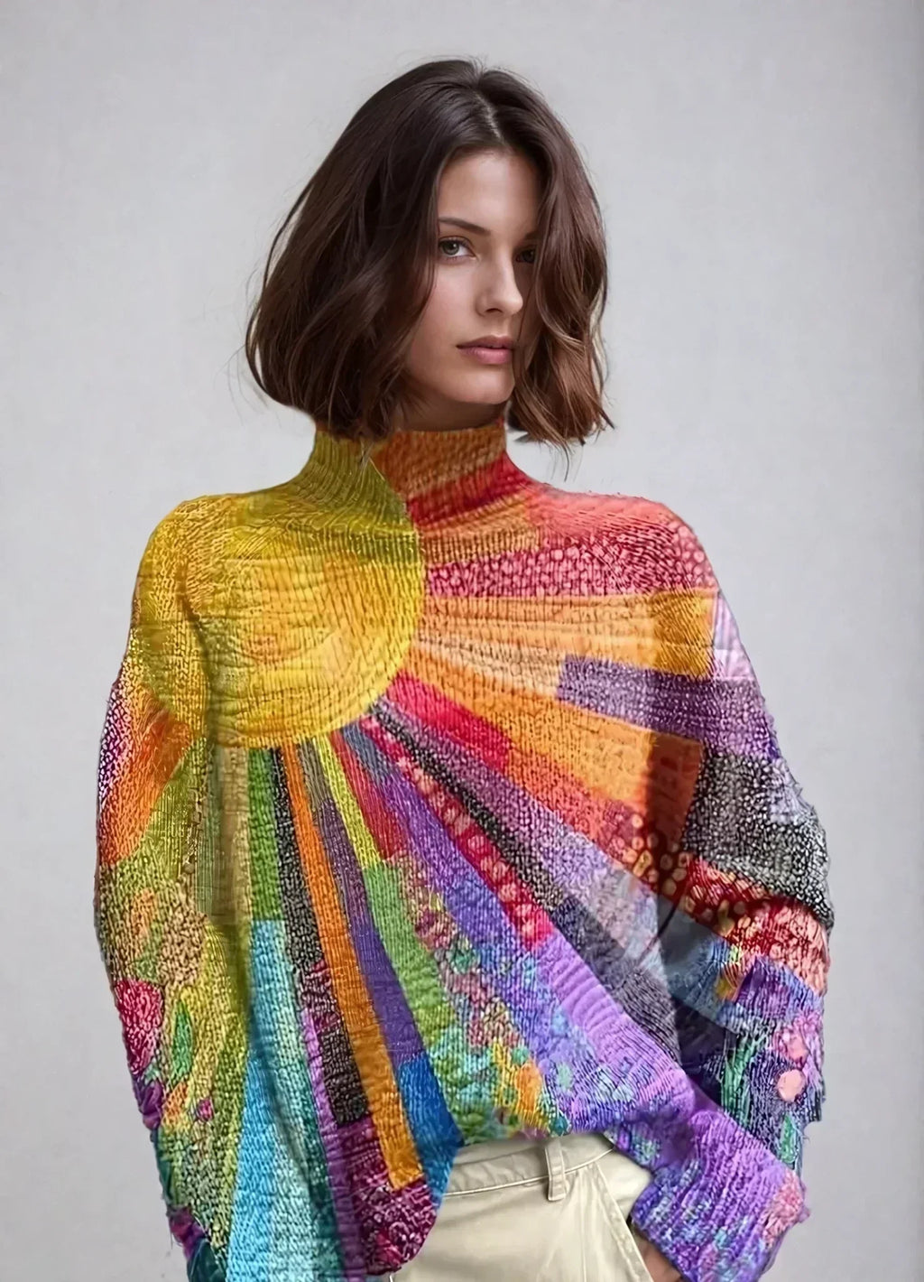 Sheila – High-Neck Statement Sweater